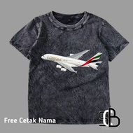 Children's AIRBUS AIRBUS AIRBUS A380 EMIRATES WASHED PREMIUM TOP T-SHIRT
