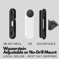 Wasserstein Horizontal Adjustable (Battery or Wired) or No Drill 3M (Battery) Mount for Google Nest Doorbell