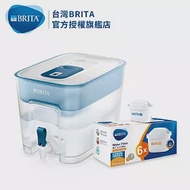 【德國BRITA】Flow濾水箱(藍)+6入MaxtraPlus去水垢專家濾芯(共7芯)