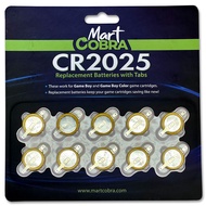 Mart Cobra CR 2025 Batteries with Solder Tabs 10-Pack Gameboy Color Cartridge Battery CR2025 Battery
