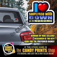 DOWN SYNDROME AWARENESS Series 1 : Vinyl Car Stickers - SUPPORT & LOVE for people with Down Syndrome
