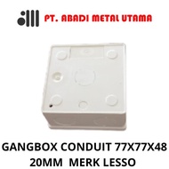 FITTING CONDUIT GANGBOX CONDUIT 77X77X48 20MM (1/2 INCH) LESSO BRAND