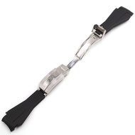 For 21mm Rolex Deepsea Seadweller Sea Black Rubber Watch Strap Replacement for Rolex Deepsea