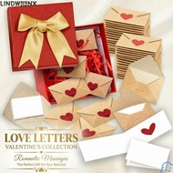 LINDW99NX 30/60Pcs DIY Love Notes Box, Elegant Box Heart Stickers Love Letters Envelope Set, Romanti