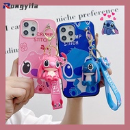 Cartoon Stitch Pendant Casing For OPPO A12 A7 A5S A12E A2S A37 Neo 9 R17 R15 R11 Plus R11S R9 R9S Plus Phone Case Couple Case Cute Keychain Pendant Soft TPU Case Cover