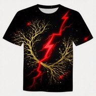 New Casual Tshirt Summer lightning accompanied by peals of thunder Printed T shirt, Men's Jersey Bre