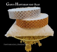 Gabus Hantaran Siap Balut Alas Bulu + renda Tepi Silver / Gold