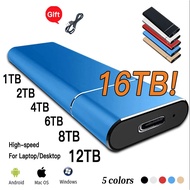 New Portable High Speed 16TB  8TB 4TB 2TB   M.2 SSD External Hard Disk for Mobile Phone or Computer