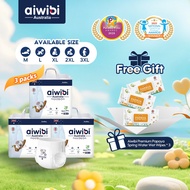 (3 Pack) Aiwibi Natural Premium Big Pack Diaper Pants, Baby diaper, Ultra-thin, Soft diapers -- M/L/