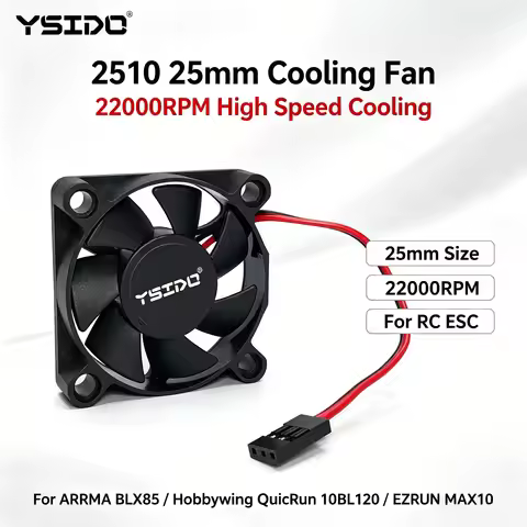 YSIDO 2510 25mm 22000RPM Cooling Fan Heatsink for ARRMA BLX85 ESC Hobbywing QuicRun 10BL120 EZRUN MA