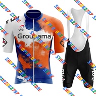 2026 STYLE 2022 FDJ TEAM Orange Cycling Jersey Set Bicycle Clothing Road Quick-dry Bike Shirts Suit 