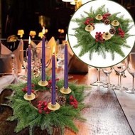 LILIN 1 Package Advent Wreath Decoration + 4 30cm Traditional Candles Iron Advent Pine ConePine