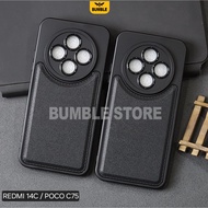 Bumble - Redmi 14C Redmi 12 4G Redmi 12C Redmi 13C Redmi A1 Redmi A2 Case Leather Pro Black Softcase