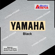 stiker cutting reflektif nyala yamaha nmax rx king fazzio motor music - black panjang 10 cm