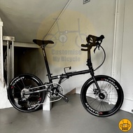 Fnhon Gust 22” • 10 Gears Sensah Litepro Kenda Tyres • Folding Bicycle Foldie Folding Fold Bike • Matte Black