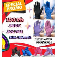 Best Promo!! Bundling Package Of Nitrile Rubber Gloves 300pcs/ 3Box Powder Free For Medical And Industrial