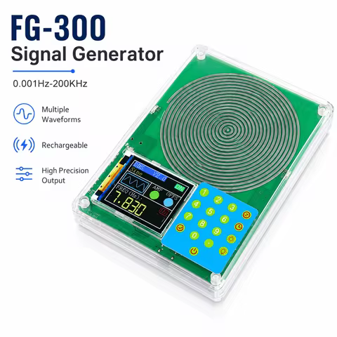 Portable DDS Signal Generator 0.001Hz-200kHz TFT Display 13 Waveforms Type-C Powered Adjustable Freq