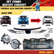Set Combo Bumper Bodykit Perodua Alza Convert 2009 To Alza 2018 Model Material PP New High Quality