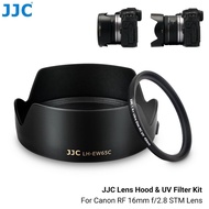 JJC EW65C เลนส์ฮูดแบบย้อนกลับที่บังแดดสำหรับเลนส์ Canon RF 16 มม. f/2.8 STM บนกล้อง Canon R5 R6 RP ว