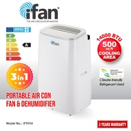 iFan 3IN1 Portable Aircon 14K BTU, Portable Air Conditioner, Air Cooler Fan, Dehumidifier Cools up to 500sq.ft. (IF9014)