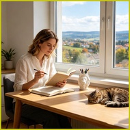 Small Pen Holder for Desk Lion Shape Tabletop Decor Makeup Brushes Cup for Students Writers Authors 