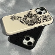 Fierce Tiger Silicone Phone Case Compatible for IPhone 14 13 12 11 Pro Max XS X XR 8 + 7 Plus Metal 