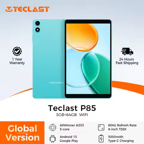 Teclast P85 Android 15 Tablet 8 Inch IPS 3+6GB RAM 64GB ROM A333 5-core Widevine L1 Wi-fi 6 Type-C 5