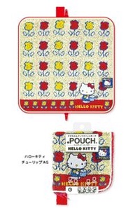 Sanrio - (白色Hello Kitty花花) 日本超人氣卡通多用途 雨遮/水樽毛巾套