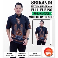 KATUN Men's Batik Short Sleeve SRIKANDI Motif Short Sleeve Batik Shirt For Adult Men Newest 2022 Cotton
