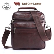 Ready Stock ZINIMSK & ZZNICK 100% Cow Leather Men Shoulder Bag Sling Bag (L) Size (Kulit Asli) ZNISX