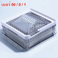 เครื่องบรรจุแคปซูลยา เครื่องอัดแคปซูลยา เบอร์ 0/ 00/ 1 แบบมีขอบกั้นผงยาด้านข้าง สีโปร่งใส (วัสดุพลาส