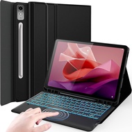 Keyboard Case for Lenovo Tab P12 12.7 Inch TB370FU Tablet 2023, 7 Colors Backlit, Smart Touchpad, De