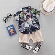 0-5Y Baby Boy Toddler Summer Set Cotton Wear Thin Material Design Forest Hawaii Leaves Baju Budak Ba