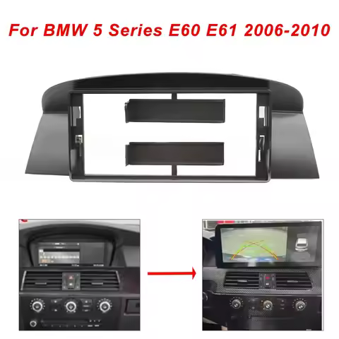 12.3 Inch Car Frame Fascia Adapter Canbus Box Android Fitting Panel Kit for BMW 5 Series E60 2006-20