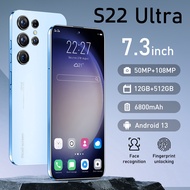 สมาร์ทโฟน S22ultra 5G 12GB+512GB โทรศัพท์มือถือสองซิม 4G/5G หน้าจอขนาดใหญ่ 7.3 นิ้ว