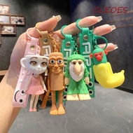 CLEOES Italian Brainrot Keychain, Abstract Design Shimpanzini Brainrot Animals Keychains, Cute PVC H