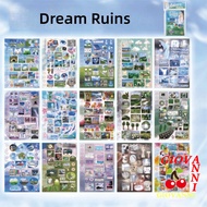 GIOVANNI DIY Scrapbook Stickers, Cartoon Style Collage Material 3D Sticker Book, Gift Cut Film Coil 