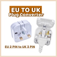 EU To UK FUSED Power Converter (1 PCS) EURO 2 Pin Plug To UK 3 Pin Plug Open Cap Top Travel Socket A