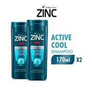 [Paket isi 2] ZINC Shampoo Men Active Cool Bottle 170ml