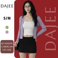 Dajee Dynamic Feminine Long Sleeve CardiganJacket 2 Colors Purple/Blue 2 Sizes S/M Elastic Absorbent
