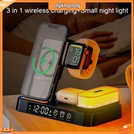 Wireless Charger 3 in 1 Magnetic Night Light Alarm Clock Foldable Multifunctional 15W Fast Charge Ph