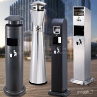 QM-8💖Ashtray Stainless Steel Vertical Cigarette Butt Column Shopping Mall Indoor Smoking Area Ashtray Outdoor Ash Bucket