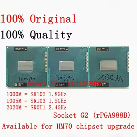 Mobile Celeron cpu processor 1000M 1.8GHz SR102 1005M 1.9GHz SR103 2020M 2.4GHz SR0U1 dual core Sock