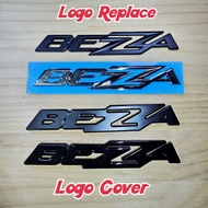 Perodua Bezza Emblem Lettermark Logo Replace Logo Cover Matte Black Glossy Black Glossy Silver Bezza