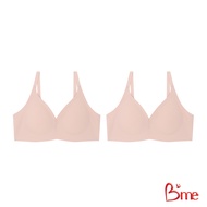 Bme เสื้อชั้นในไร้โครง ไร้ขอบ ไร้ตะเข็บ Level 1 ฟองน้ำบาง รุ่น ME1A3E (แพ็ค2ตัว) (สีครีม  สีเทา สีดำ