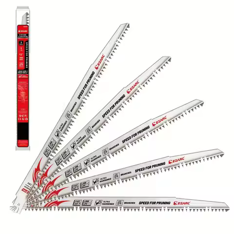 9''/12" Wood Pruning Reciprocating Saw Blades 5PCS Ground Teeth Pruning Saw Blades Set for Tree Trim
