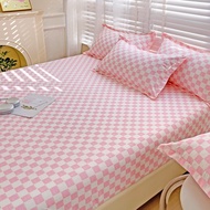 Checkerboard Fittedsheet INS Style Plaid Fitted Bed Sheet Super Single/Queen/King/Super King Bed She