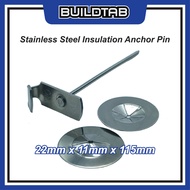 Pin Rockwool Anchor (1 pcs) Stainless Steel Rockwool Insulation Rectangular Base Lacing Anchor Pin C