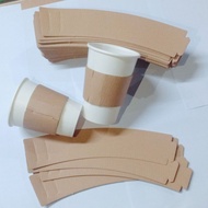 50 Heat-resistant paper cup covers - 50 disposable paper cup handles, for 9oz, 12oz, 16oz, 18oz, 22o