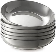 Y YHY 8.5'' Pasta Bowls Set of 6, 30oz Large Salad Serving Bowls for Kitchen, Porcelain Wide Shallow